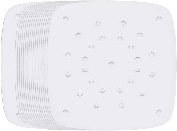 Set of 200, 8.5 Inch Square Liners/Steaming /Perforated Parchment Paper for Air Fryer, Steaming Basket and More