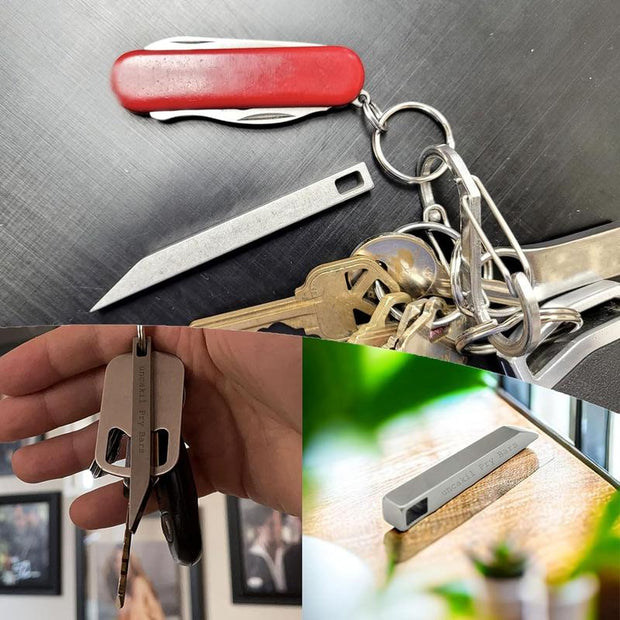 The Mighty Bar - Heavy Duty Keychain Prybar EDC Pry Bar for Every Day Carry Small Stainless Steel Key Chain Multitool Prybar for Keys - Made by Gear Spool