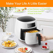 Set of 200, 8.5 Inch Square Liners/Steaming /Perforated Parchment Paper for Air Fryer, Steaming Basket and More
